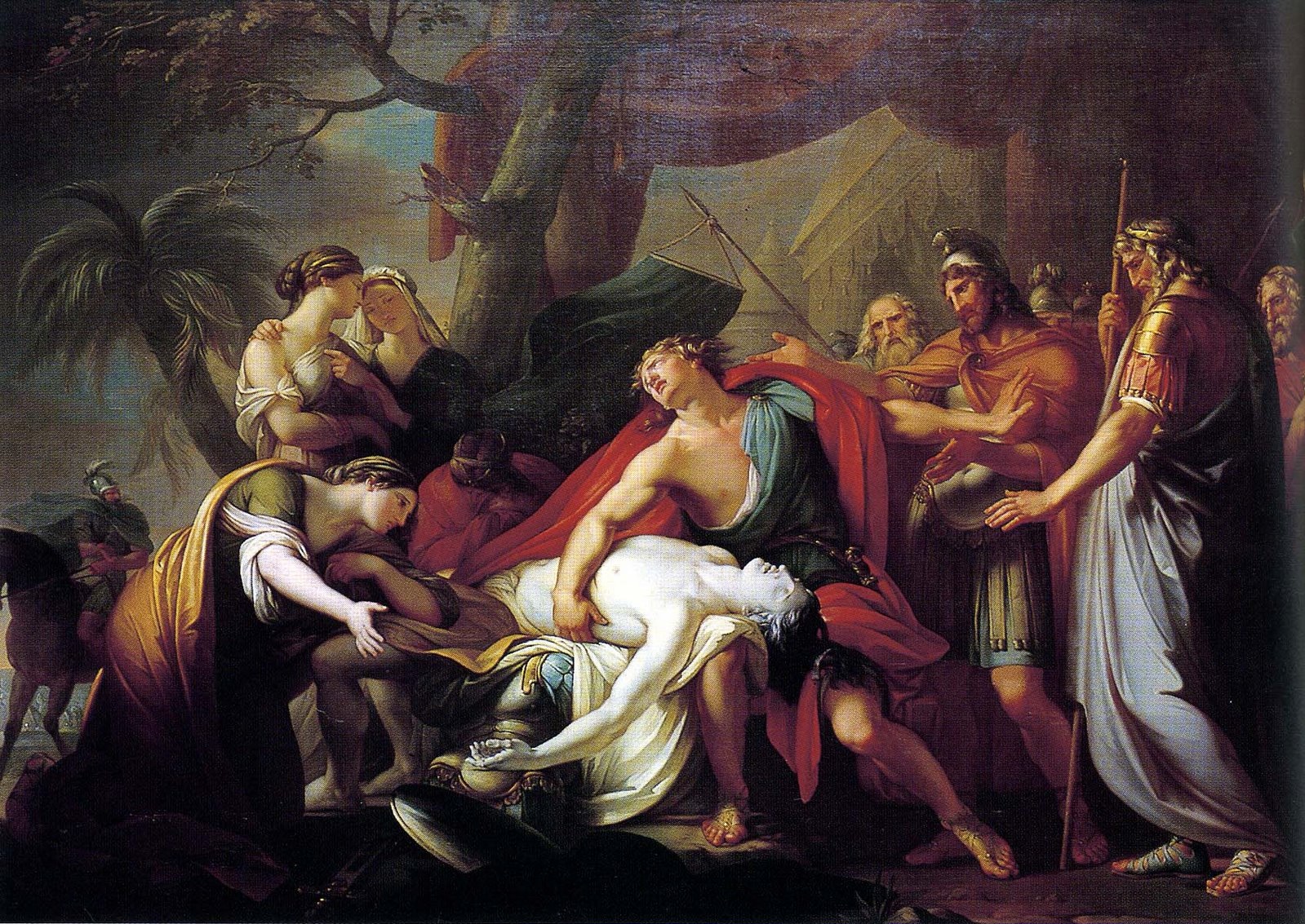 Achilles mourning Patroclus