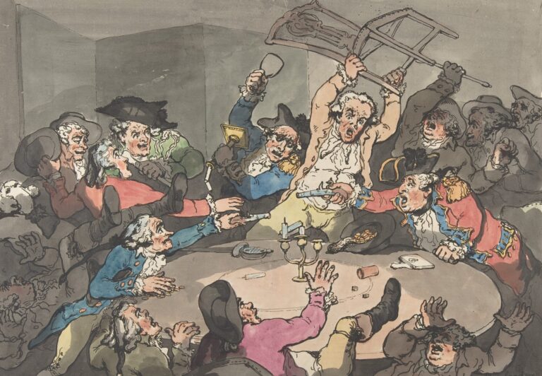 Kick Up at a Hazard Table by Thomas Rowlandson (1787)