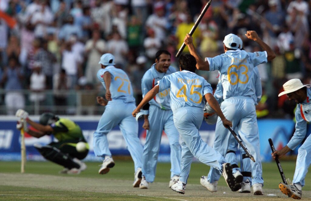 Indian players celebrating the t20 World Cup win